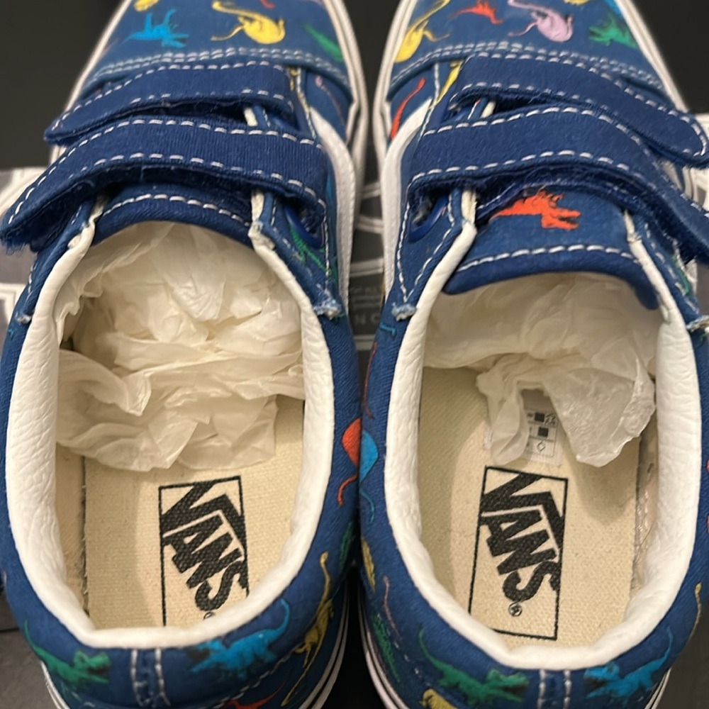 Vans Kids Dino Old School V Velcro Sneakers Size 3 - Picture 5 of 10